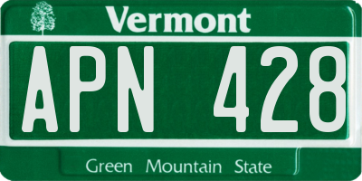 VT license plate APN428