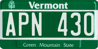VT license plate APN430