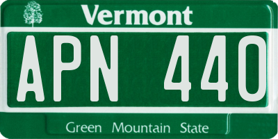 VT license plate APN440