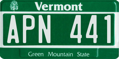 VT license plate APN441