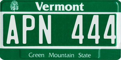 VT license plate APN444