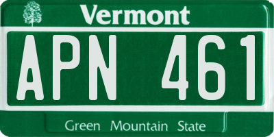 VT license plate APN461