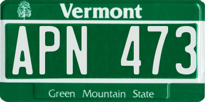 VT license plate APN473
