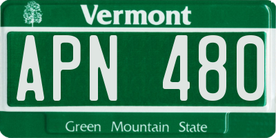 VT license plate APN480