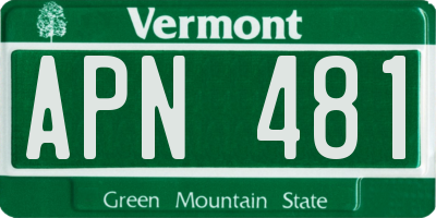 VT license plate APN481