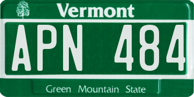 VT license plate APN484