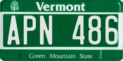 VT license plate APN486