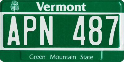 VT license plate APN487