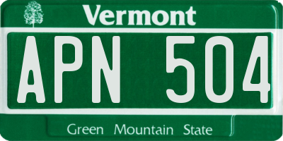 VT license plate APN504