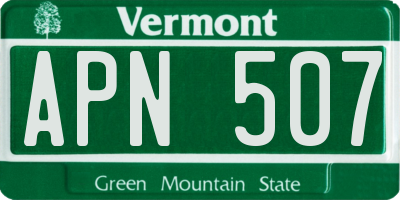 VT license plate APN507