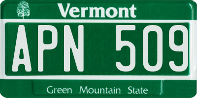 VT license plate APN509