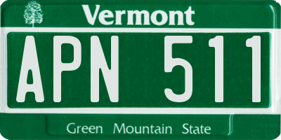 VT license plate APN511