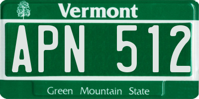 VT license plate APN512
