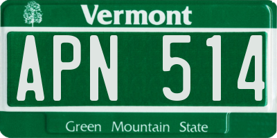 VT license plate APN514