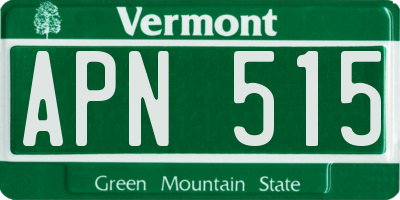 VT license plate APN515