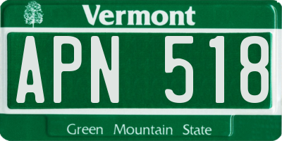 VT license plate APN518