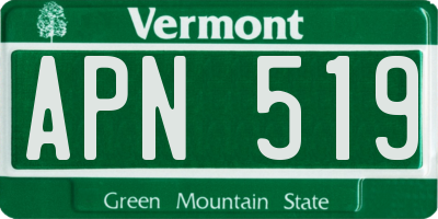 VT license plate APN519