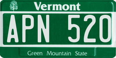 VT license plate APN520