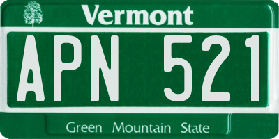 VT license plate APN521
