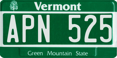 VT license plate APN525