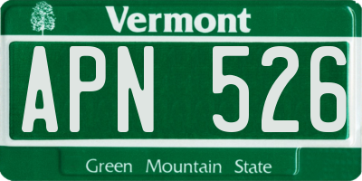 VT license plate APN526