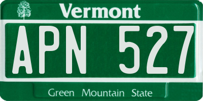 VT license plate APN527