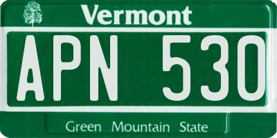 VT license plate APN530