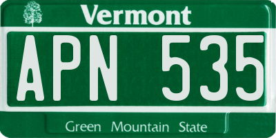 VT license plate APN535
