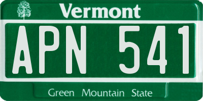 VT license plate APN541