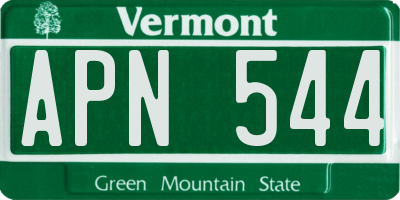 VT license plate APN544