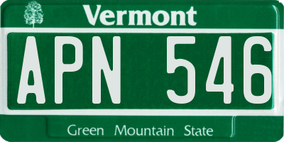 VT license plate APN546
