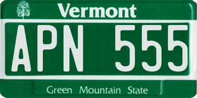 VT license plate APN555