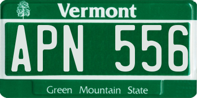 VT license plate APN556