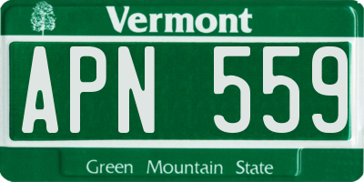 VT license plate APN559