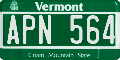 VT license plate APN564