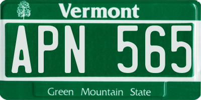 VT license plate APN565