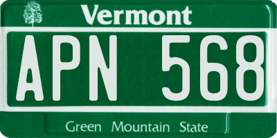 VT license plate APN568
