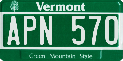 VT license plate APN570