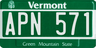 VT license plate APN571
