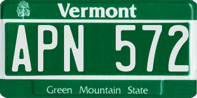 VT license plate APN572