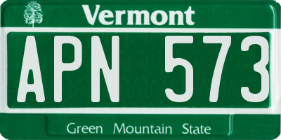 VT license plate APN573