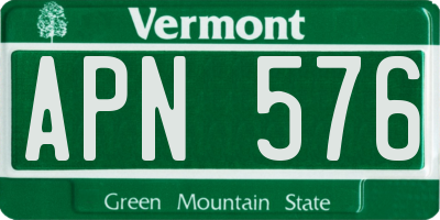 VT license plate APN576