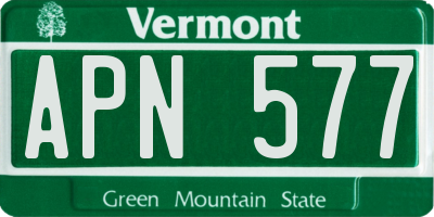 VT license plate APN577