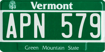 VT license plate APN579