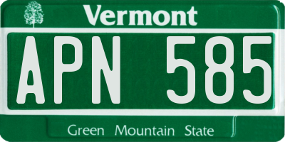 VT license plate APN585