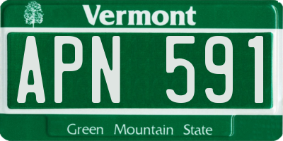 VT license plate APN591