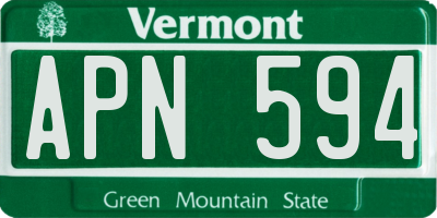 VT license plate APN594