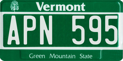 VT license plate APN595
