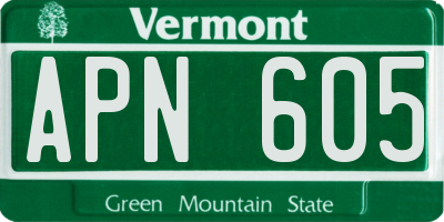 VT license plate APN605