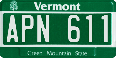 VT license plate APN611